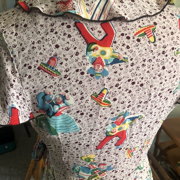 SOLD Retro Dress Cowboy novelty print M PinUp Rockabilly 1940s 40s Style - Picture 5 of 6